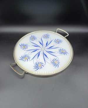 Bandeja de cristal y metal