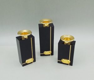 Juego de tres portavelas